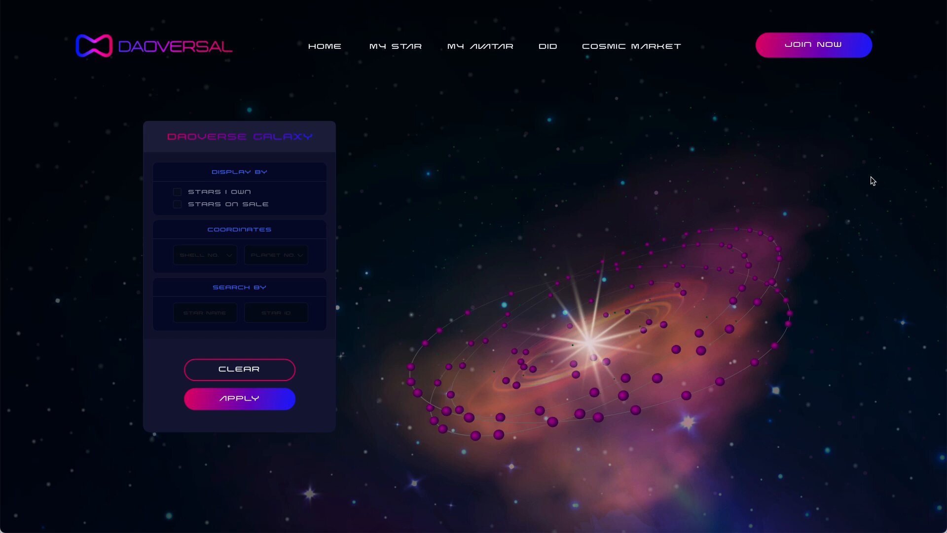 daoversal-galaxy-demonstrationUI UX Design